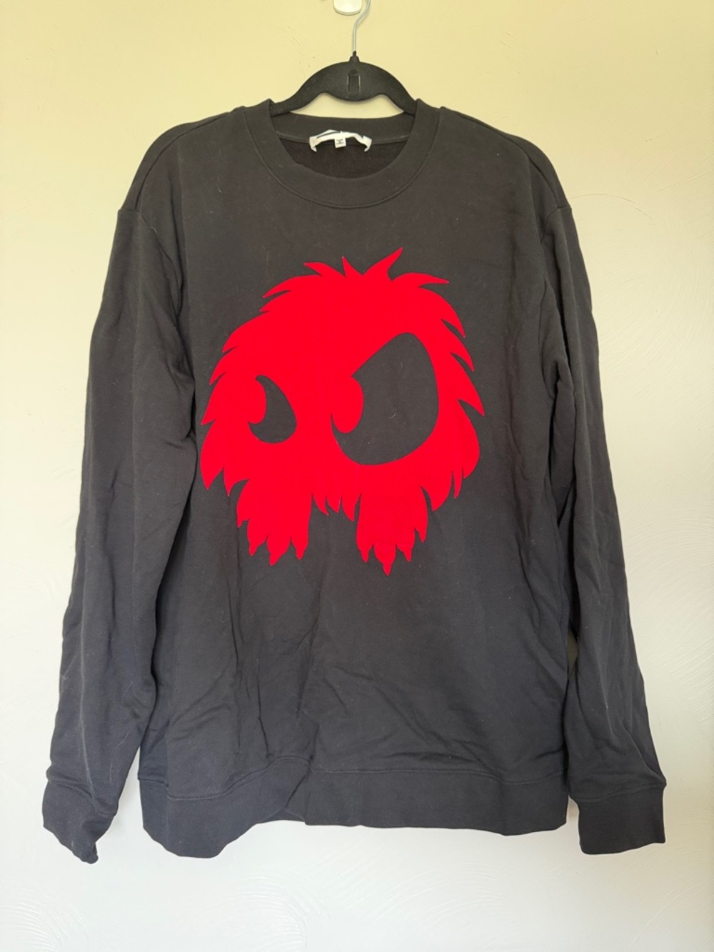 Alexander McQueen Black Crewneck with Red Mad-Chester Graphic